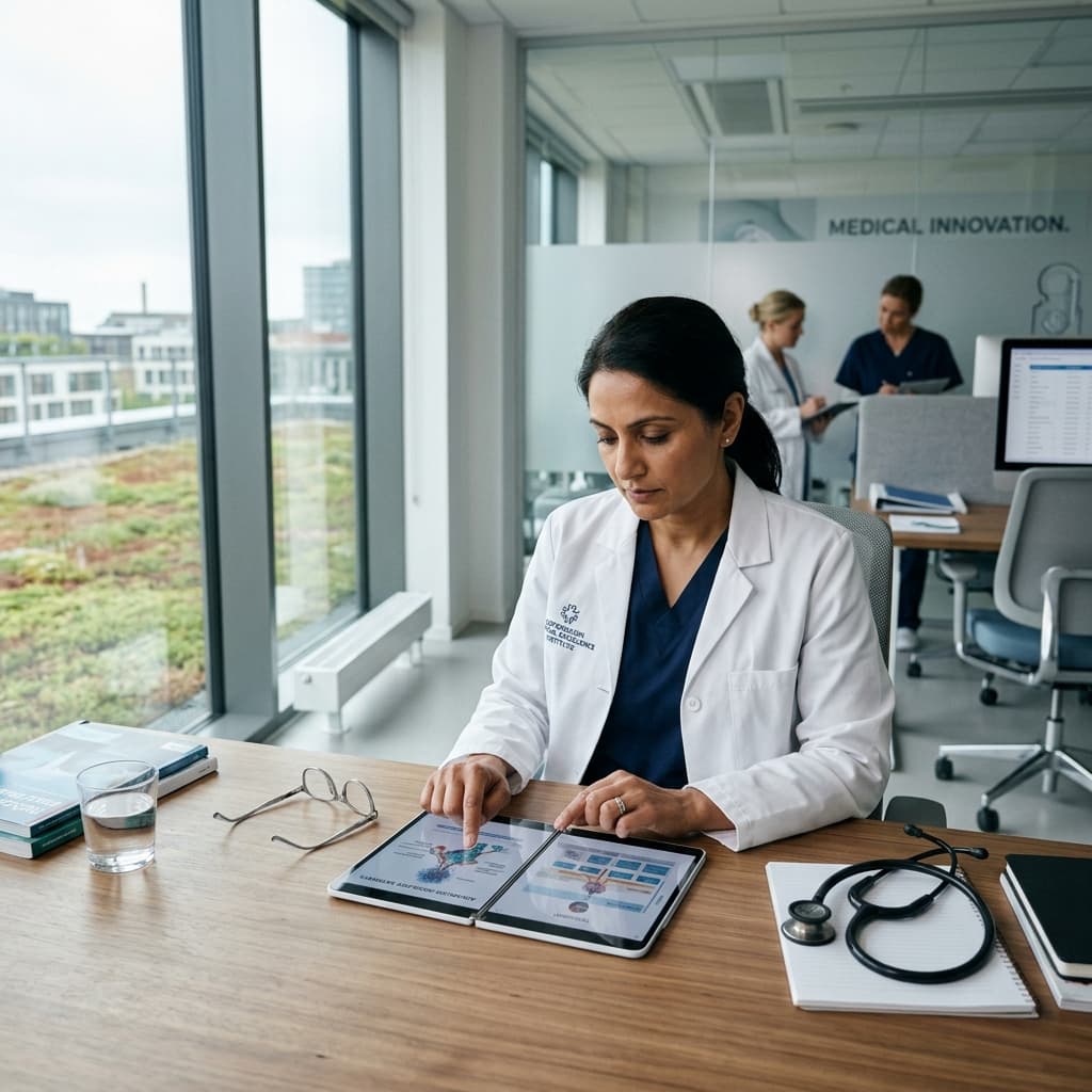 Clinician studying ABRM material